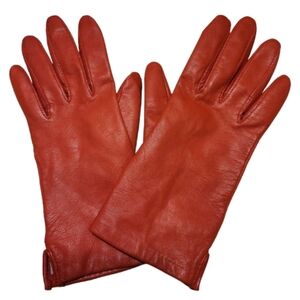 Women's red genuine leather gloves size 7 made the Philippines